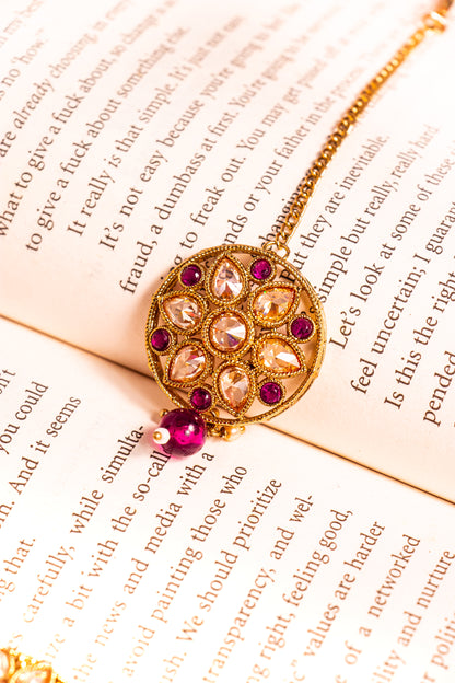 Padmini Polki Purple Choker Necklace Set