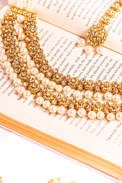 Noor's Spark Kundan Pearl Necklace Set