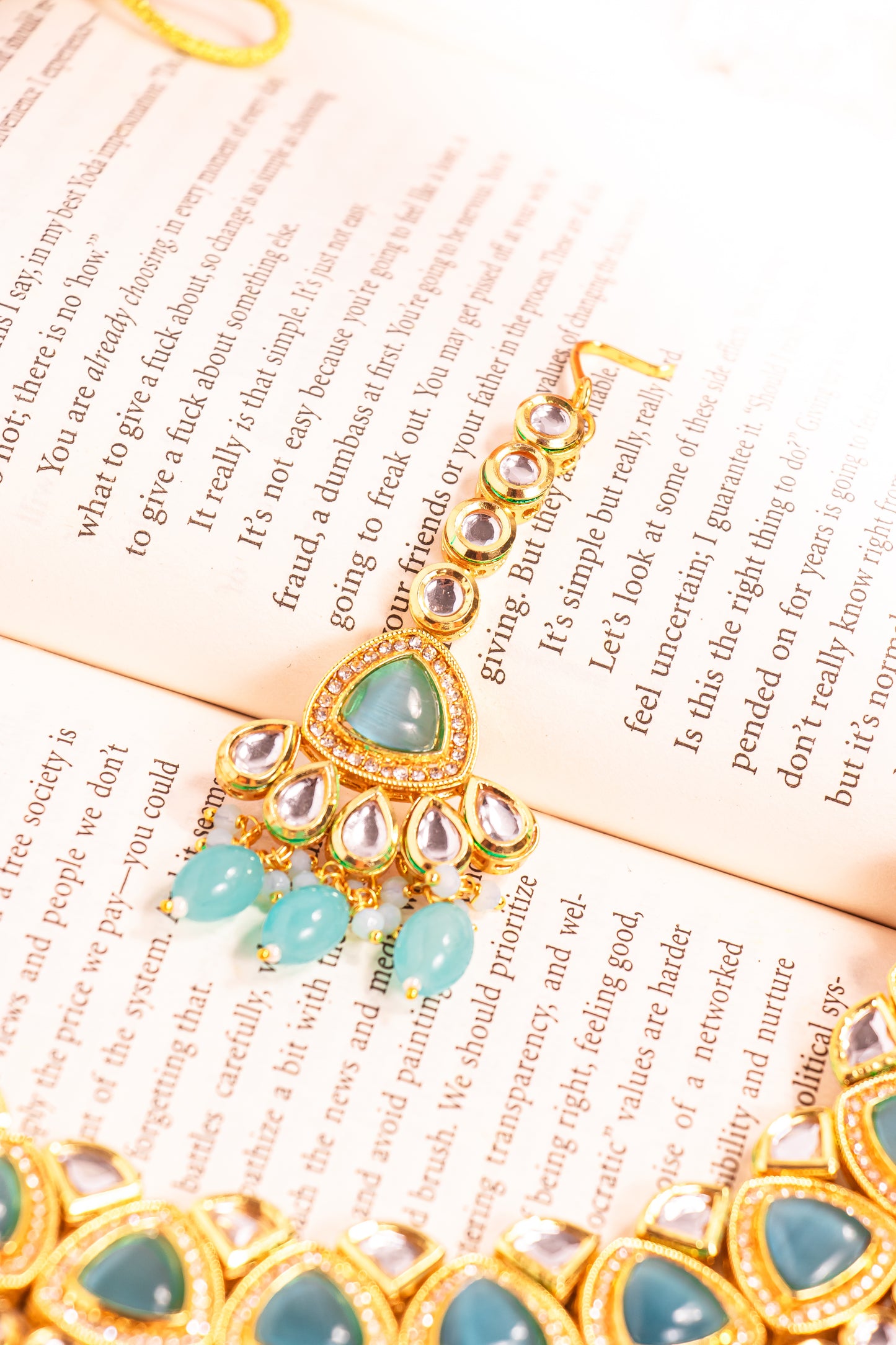 Jahan's Reflection Blue Kundan Necklace Set