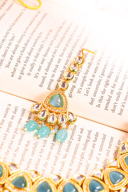 Jahan's Reflection Blue Kundan Necklace Set