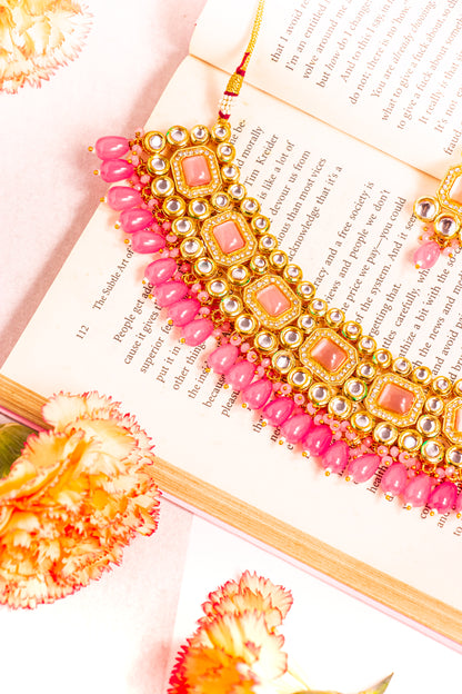 Jewel of Jahan Pink Kundan Necklace