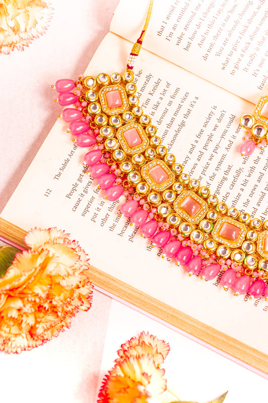 Jewel of Jahan Pink Kundan Necklace