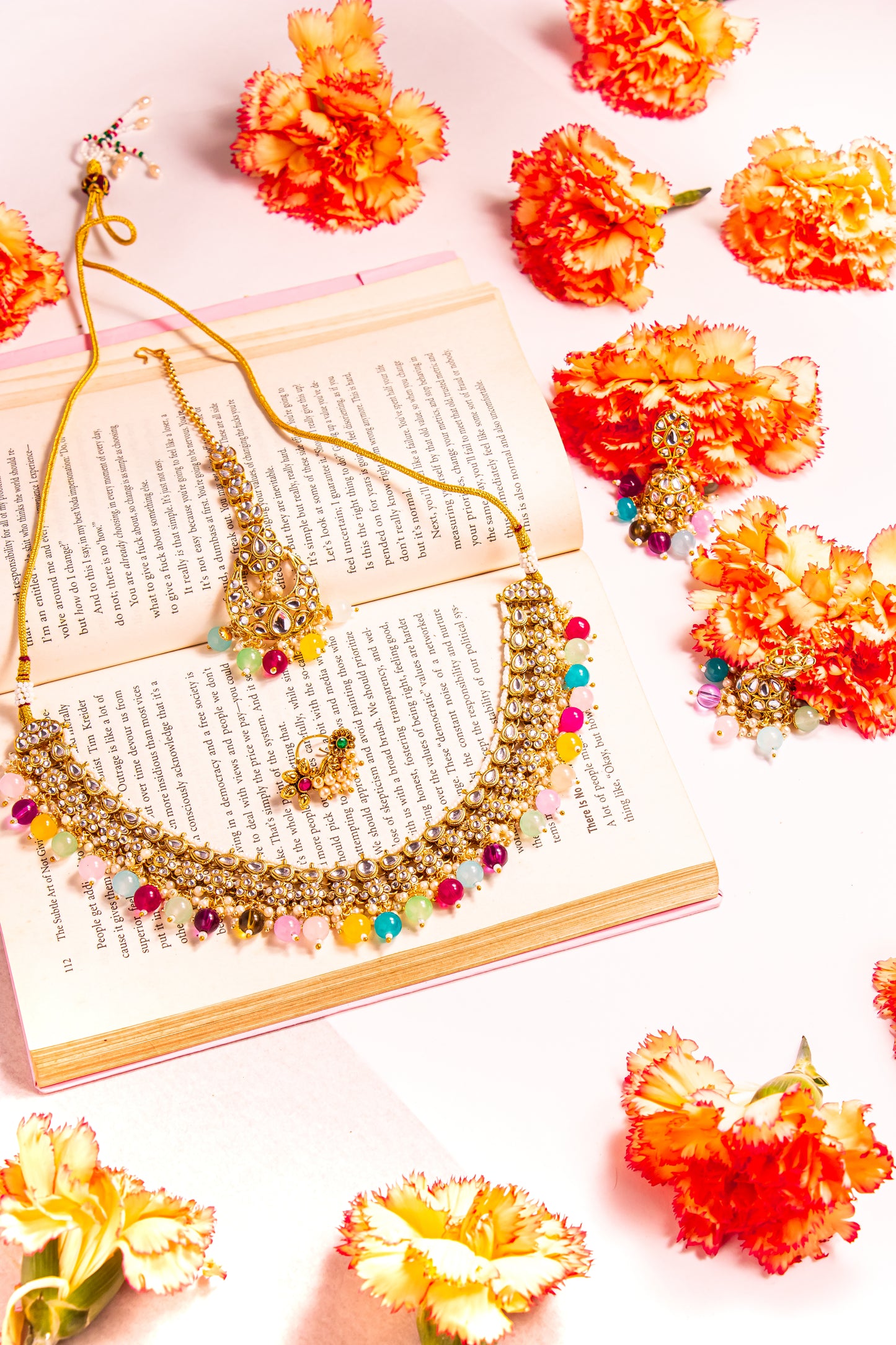 Jahan's Mirage Multicolour Kundan Necklace Set