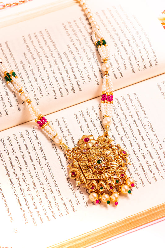 Aishwarya Pearl Long Necklace Set
