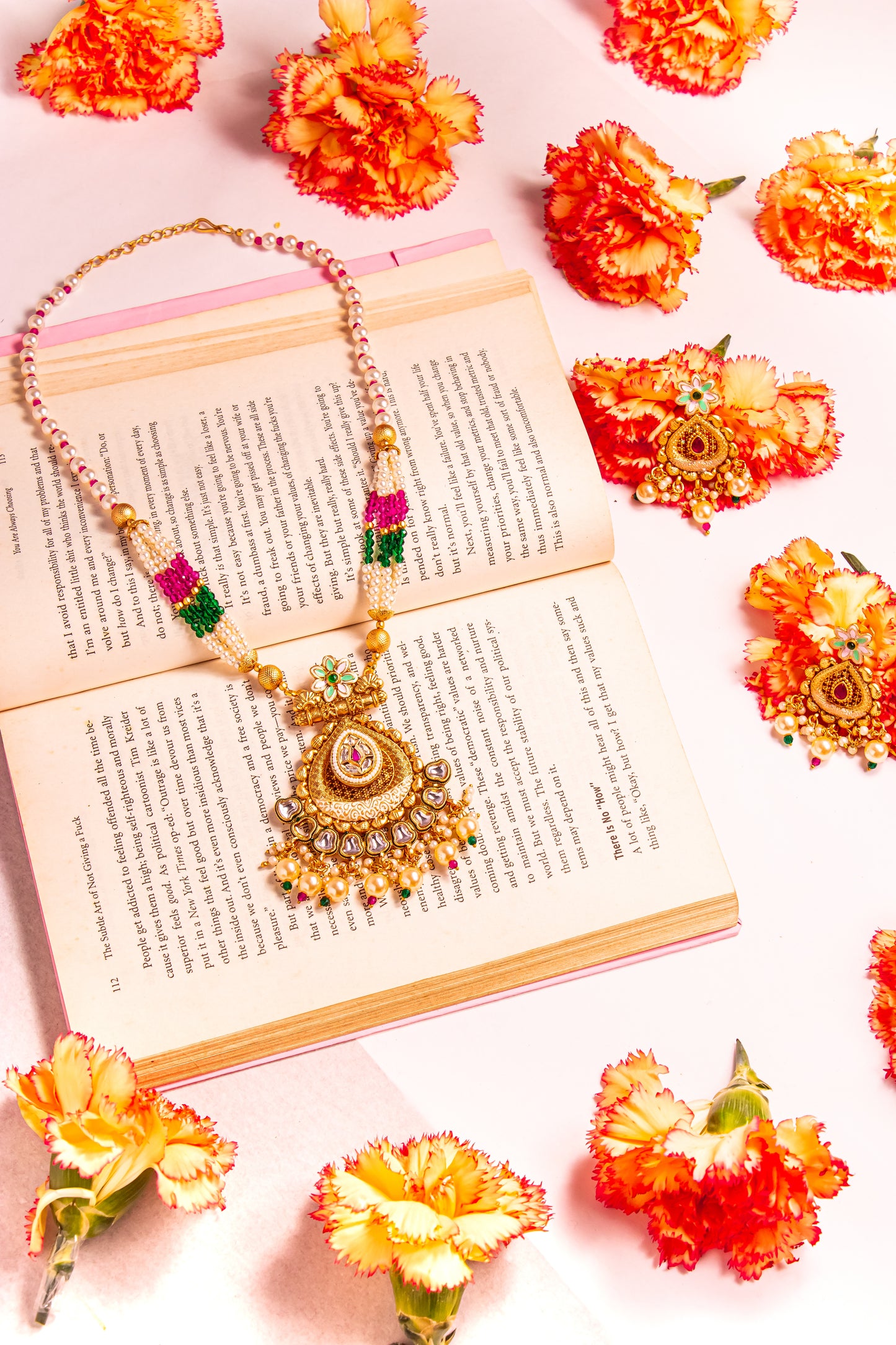 Majestic Padma Kundan Long Necklace Set