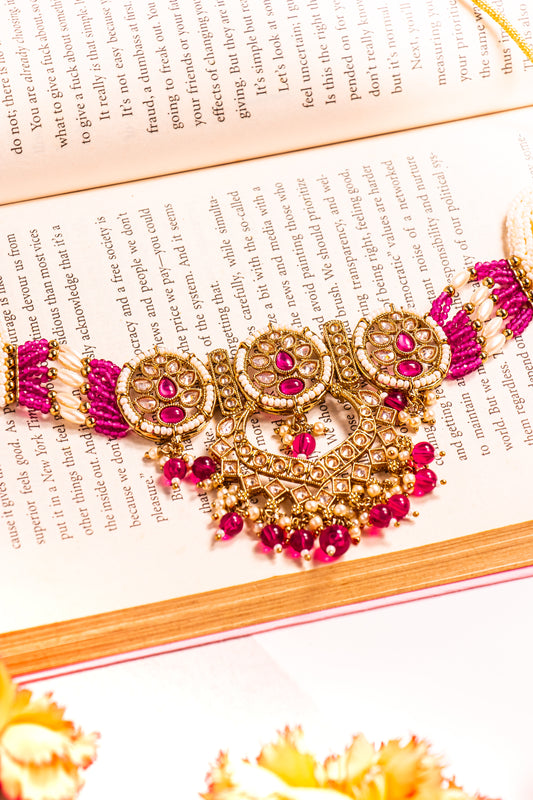 Padmavati’s Reflection Polki Choker Necklace Set
