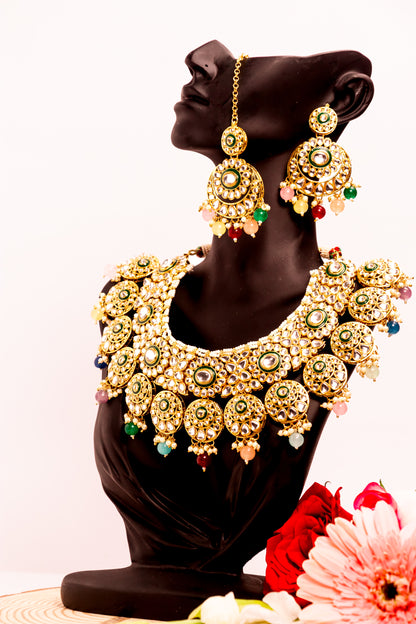 Jahan's Treasure Multicolour Kundan Necklace