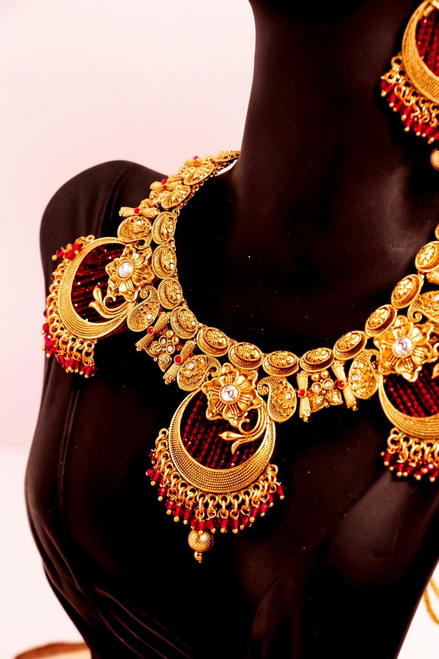 Chitralekha Elegance Ruby Necklace Set