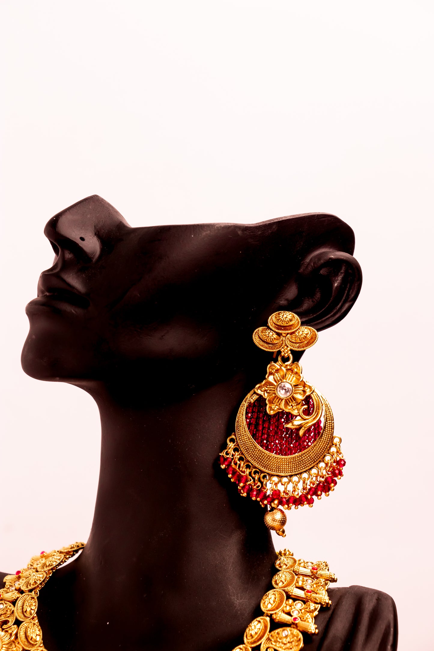 Chitralekha Elegance Ruby Necklace Set