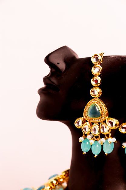 Jahan's Reflection Blue Kundan Necklace Set