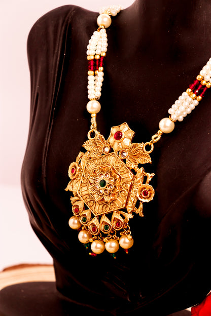 Aishwarya Pearl Long Necklace Set