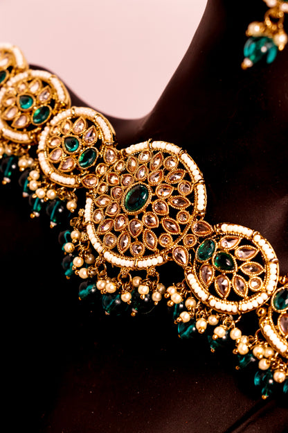 Lotus Dream Polki Choker Necklace Set
