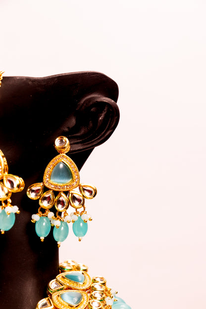 Jahan's Reflection Blue Kundan Necklace Set
