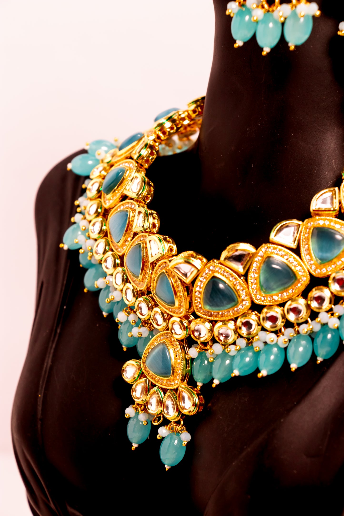 Jahan's Reflection Blue Kundan Necklace Set