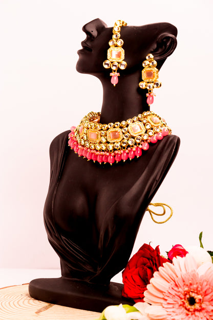 Jewel of Jahan Pink Kundan Necklace