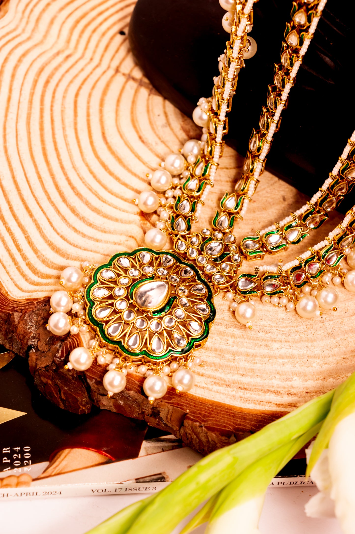 Noor's Dream Kundan Long Necklace Set