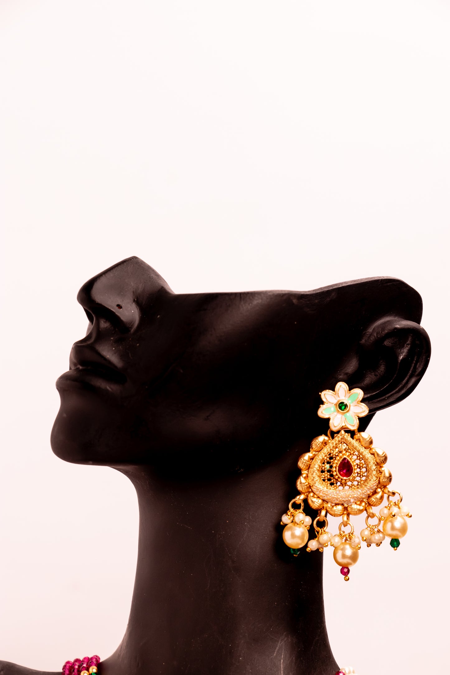 Majestic Padma Kundan Long Necklace Set