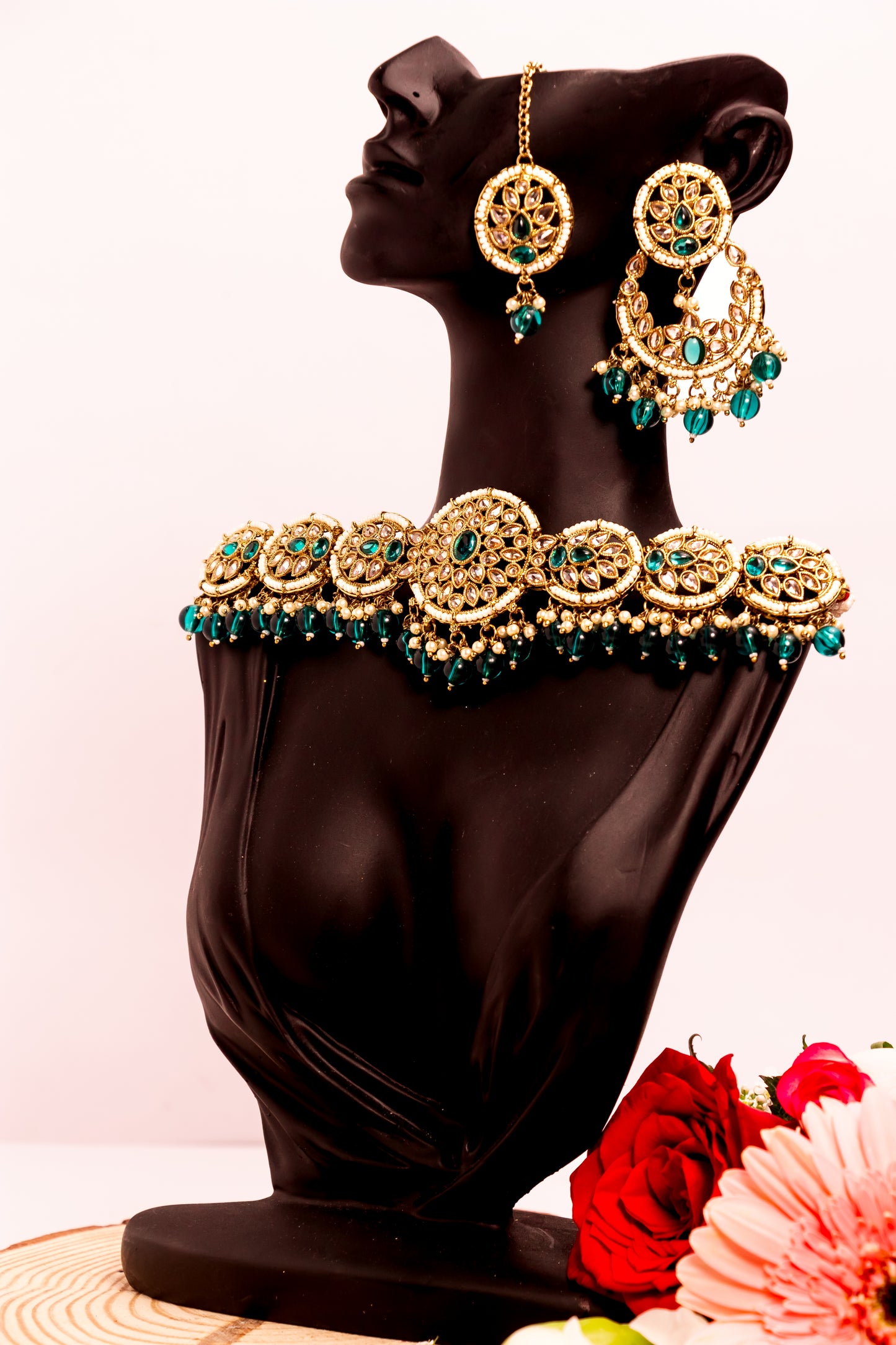 Lotus Dream Polki Choker Necklace Set