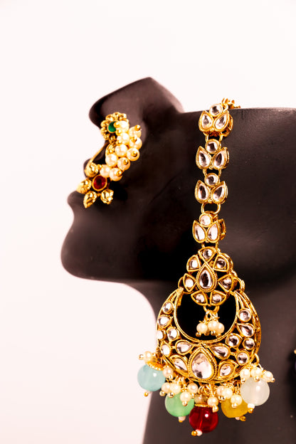 Jahan's Mirage Multicolour Kundan Necklace Set
