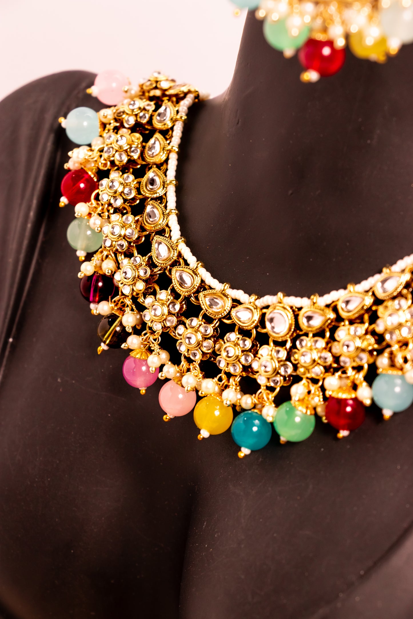 Jahan's Mirage Multicolour Kundan Necklace Set
