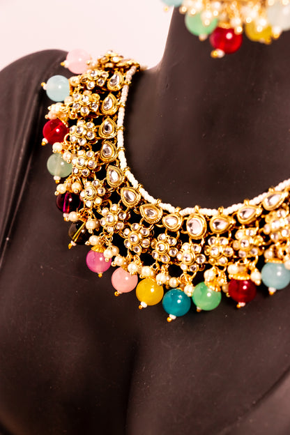 Jahan's Mirage Multicolour Kundan Necklace Set