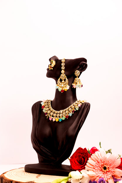 Jahan's Mirage Multicolour Kundan Necklace Set