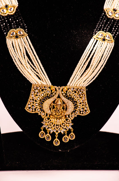 Radiant Padma Ganesha Pearl Necklace Set