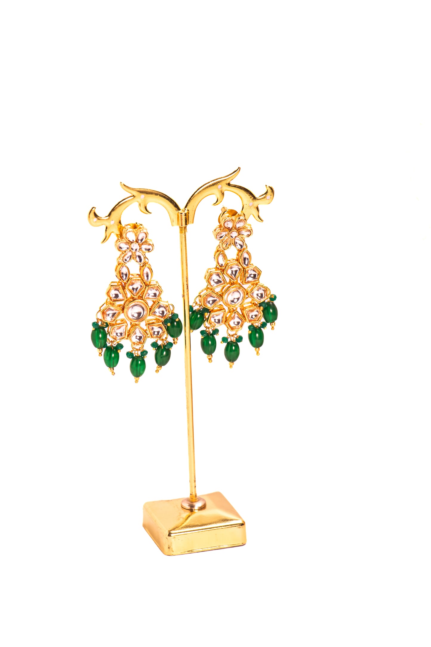 Jahan's Radiance Green Kundan Necklace Set