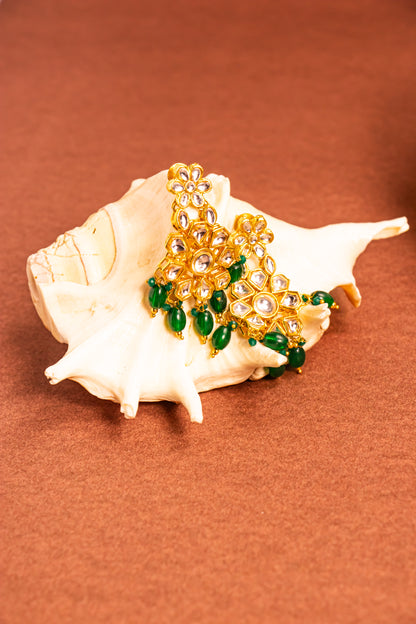 Jahan's Radiance Green Kundan Necklace Set