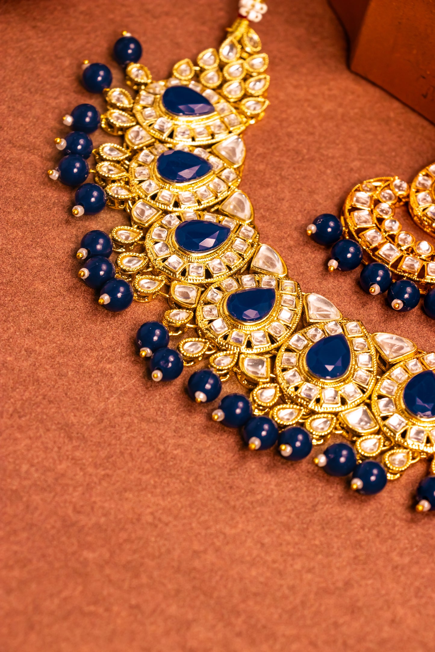 Jahan's Whisper Blue Kundan Necklace Set