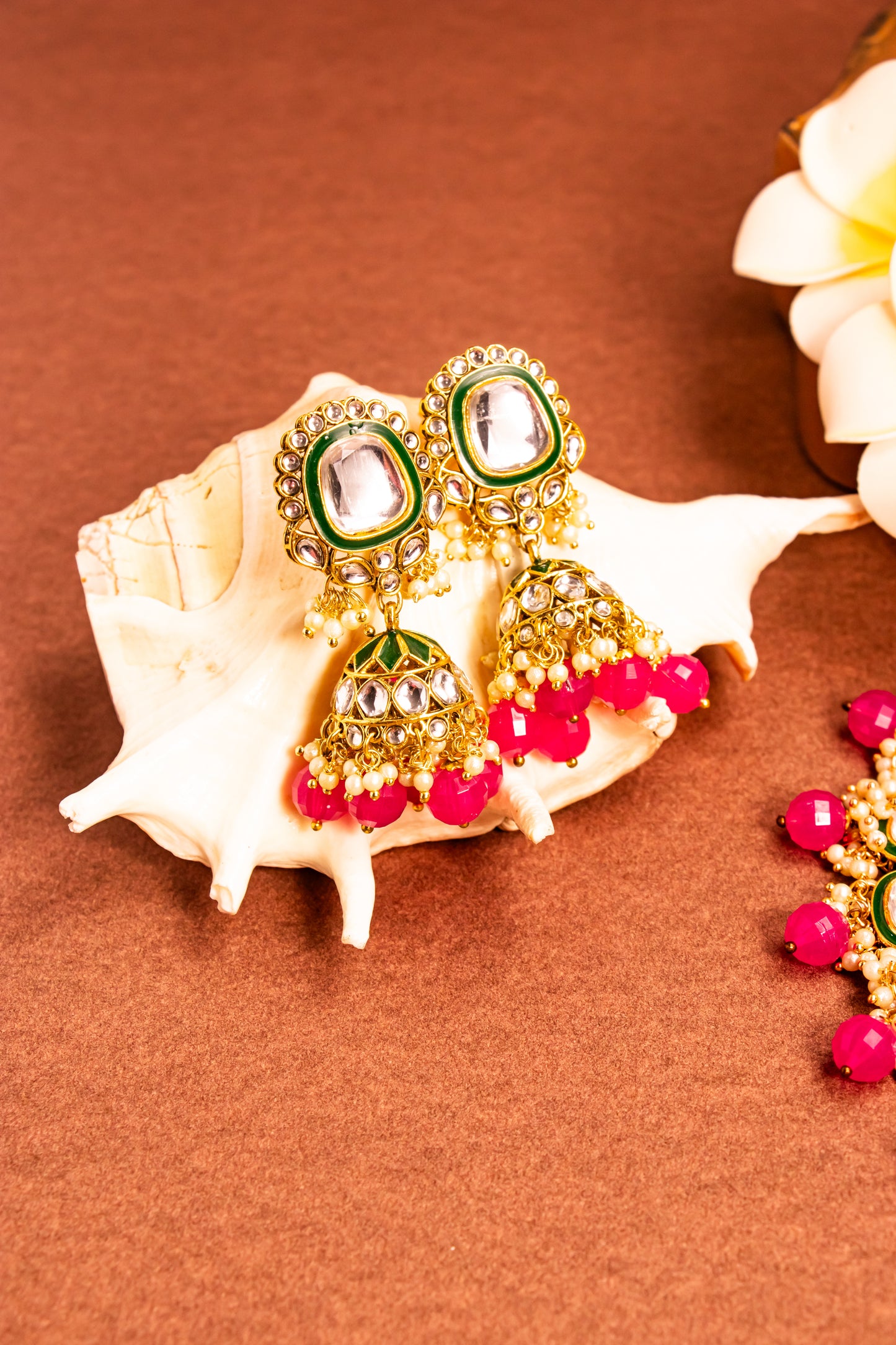 Noor Elegance Pink Kundan Necklace Set