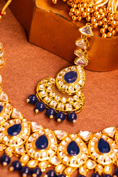 Jahan's Whisper Blue Kundan Necklace Set