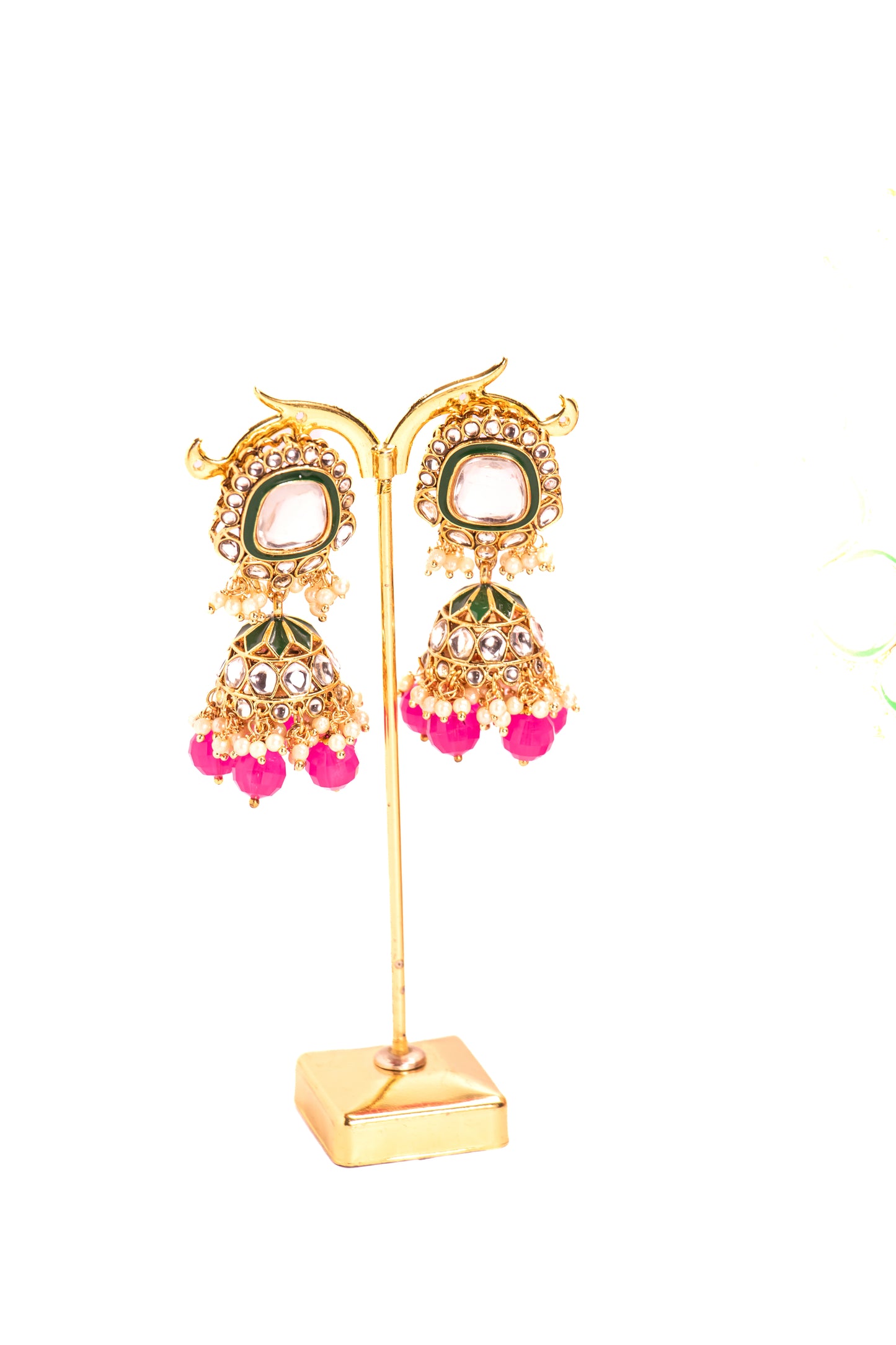 Noor Elegance Pink Kundan Necklace Set