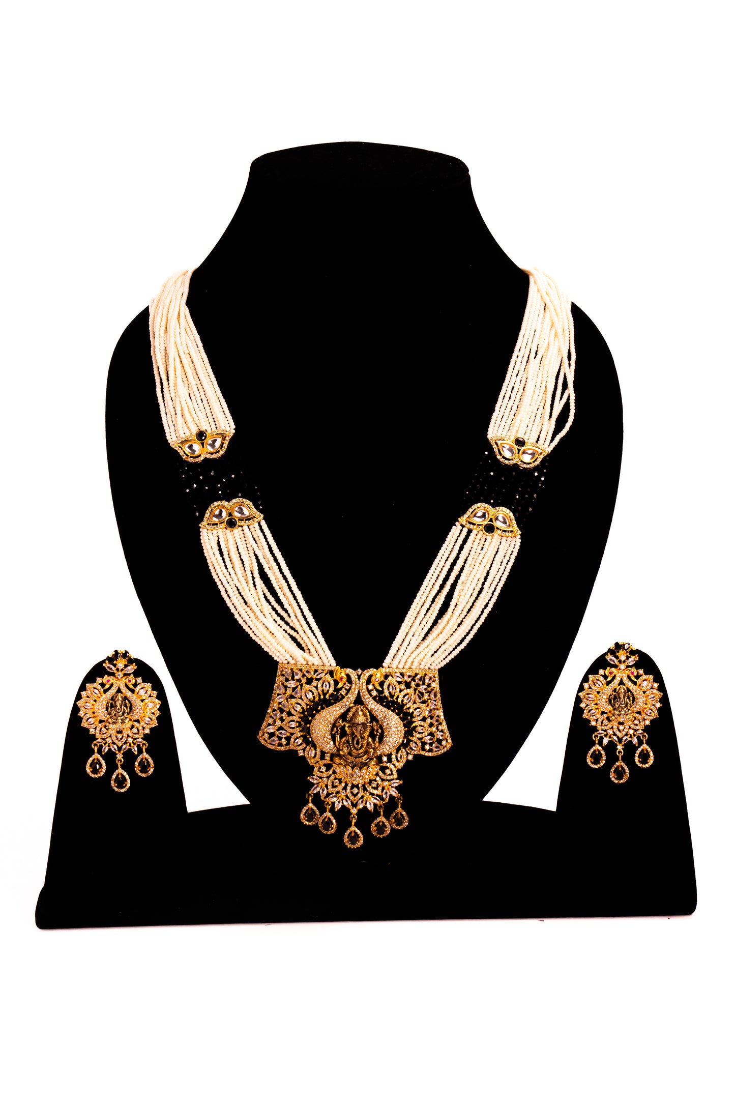 Radiant Padma Ganesha Pearl Necklace Set