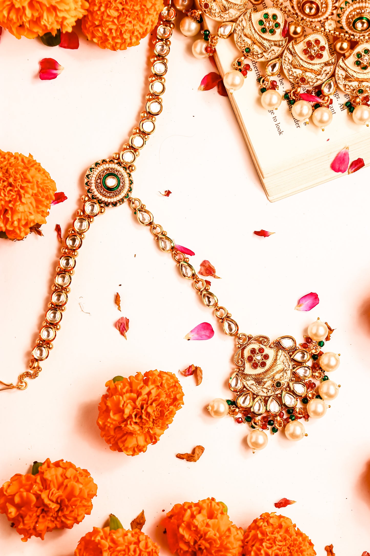 Kasturi Semi Bridal Kundan Necklace Set