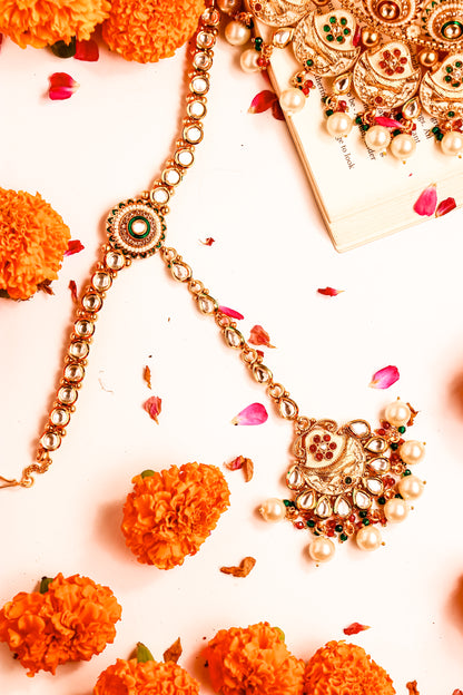 Kasturi Semi Bridal Kundan Necklace Set