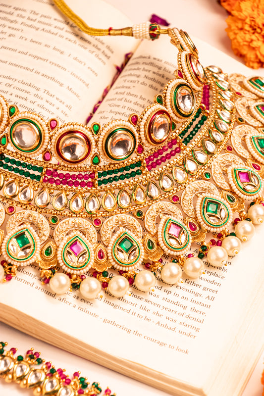 Empress Padma Semi Bridal Necklace Set