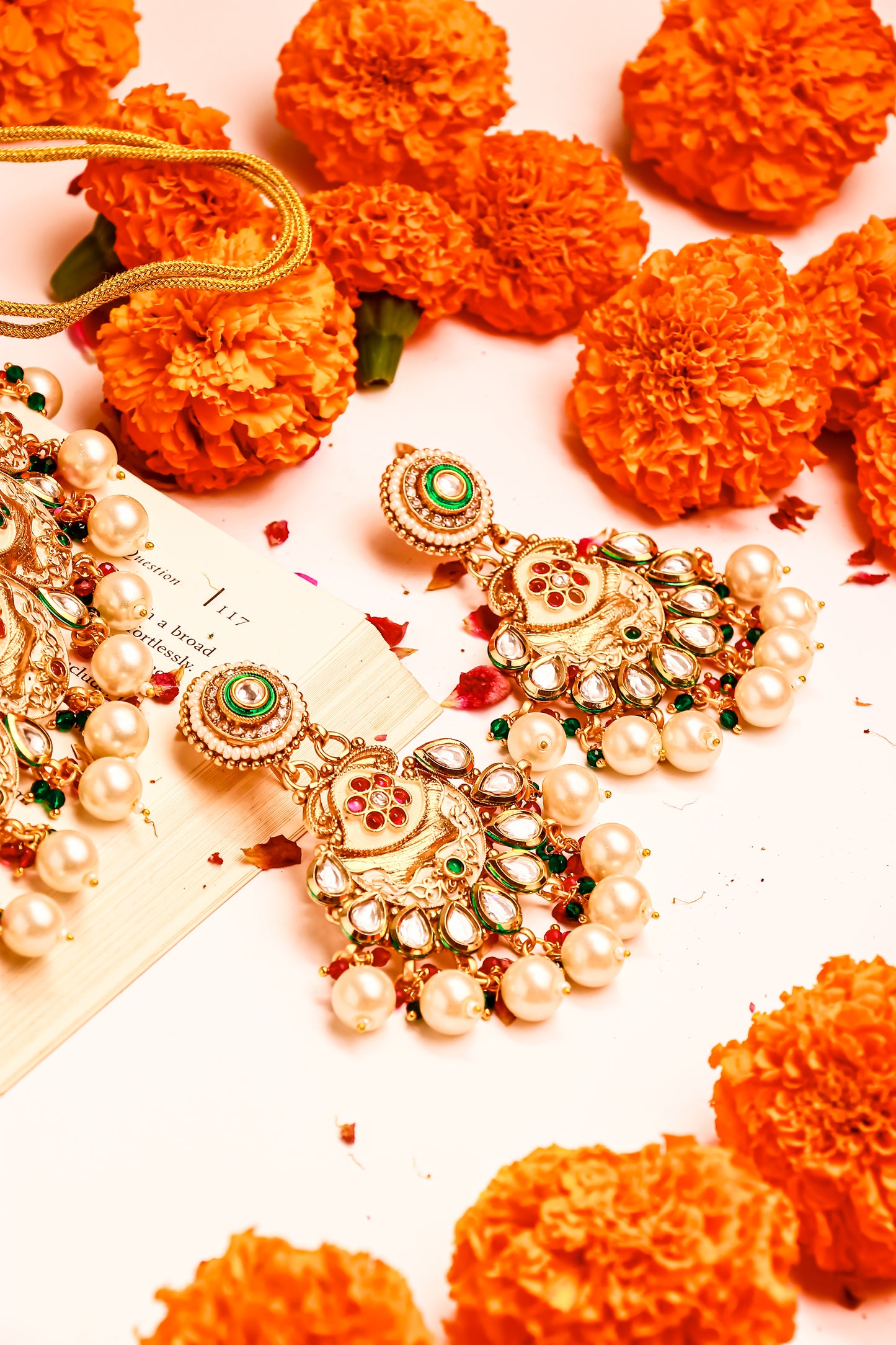 Kasturi Semi Bridal Kundan Necklace Set