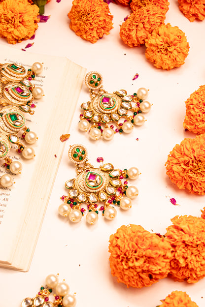 Indra Kundan Semi Bridal Necklace Set