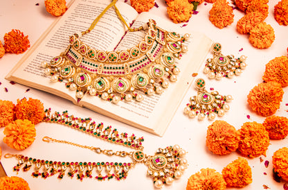 Indra Kundan Semi Bridal Necklace Set