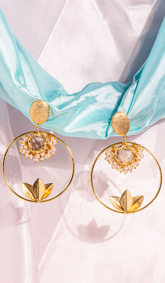Midnight Blossom Greek Earrings