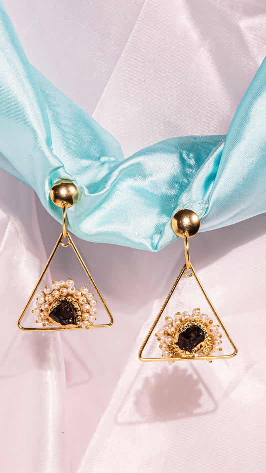 Shadow Flame Greek Earrings