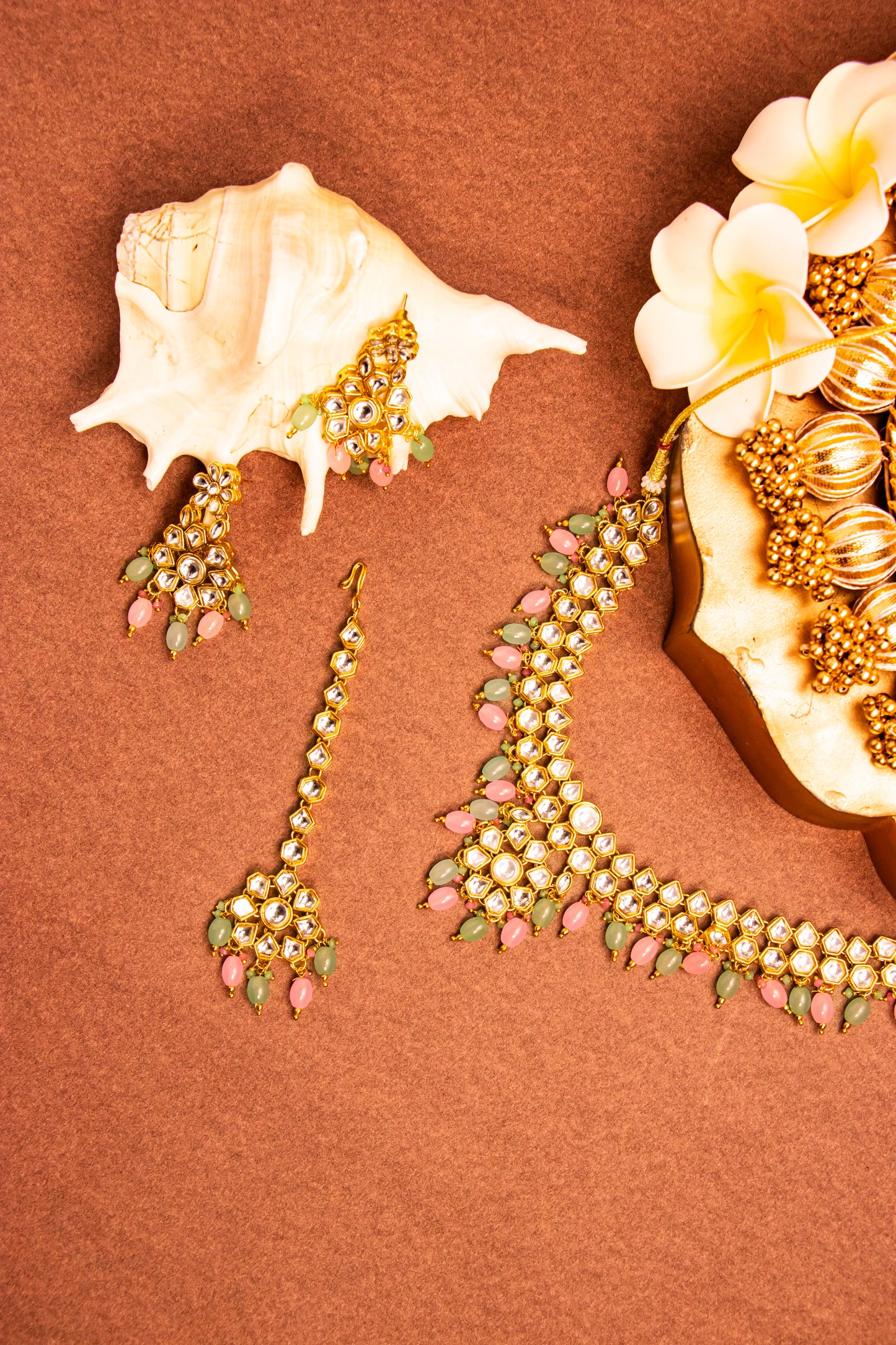 Noor's Legacy Red Kundan Necklace Set
