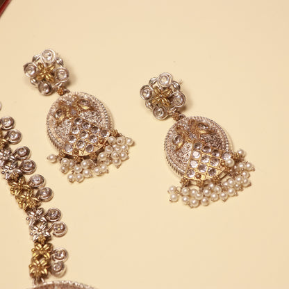 Peacock Charm Oxidized Necklace Set