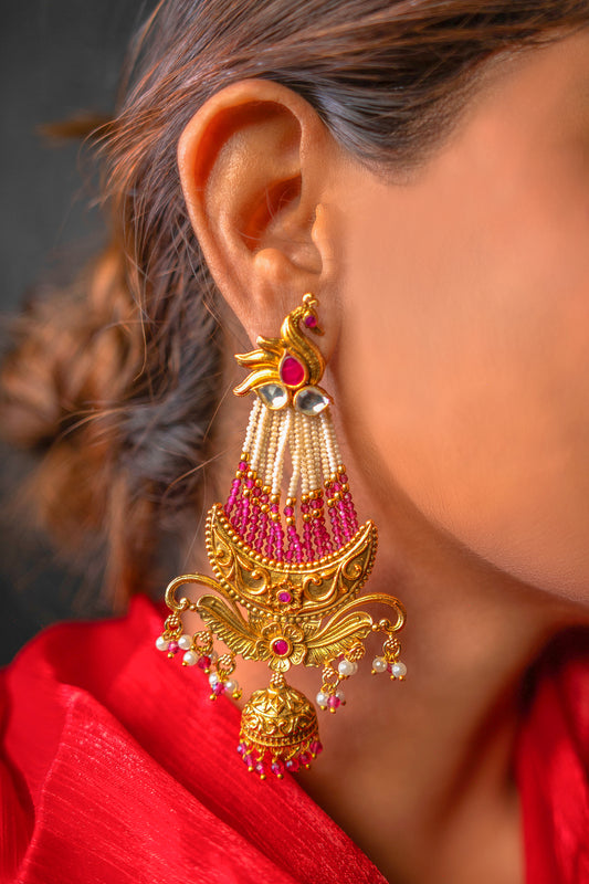 Queen’s Resilience Pearl Padmavati Earrings
