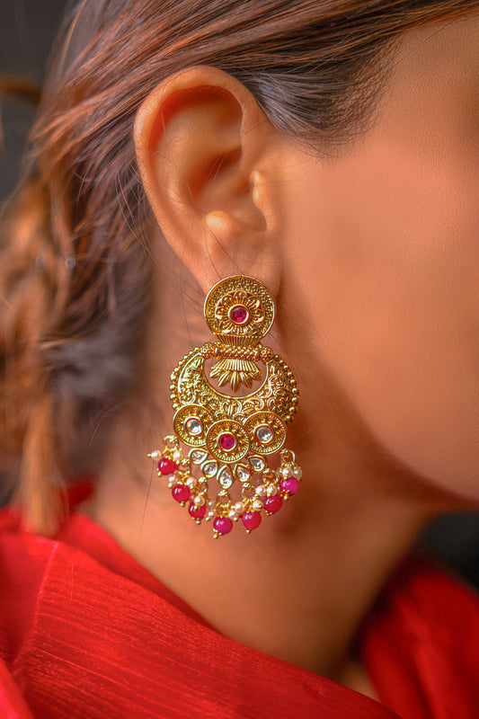 Timeless Elegance Kundan Padmavati Earrings