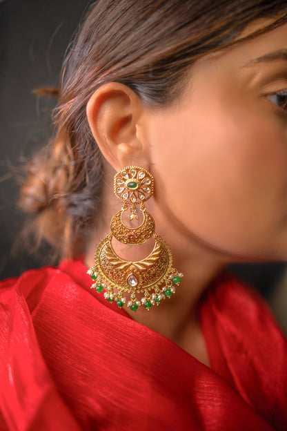 Ethereal Warrior Kundan Padmavati Earrings