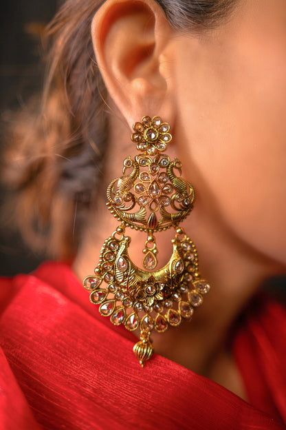 Celestial Golden Polki Padmavati Earrings