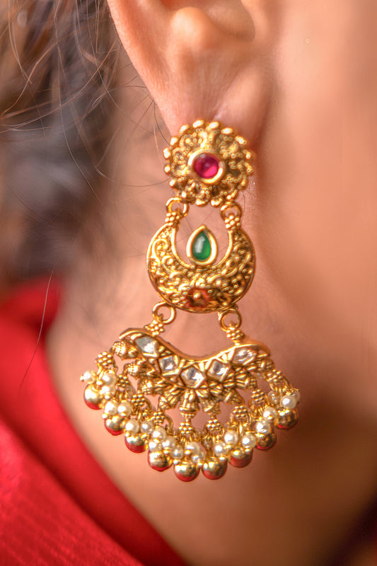 Majestic Petal Kundan Padmavati Earrings