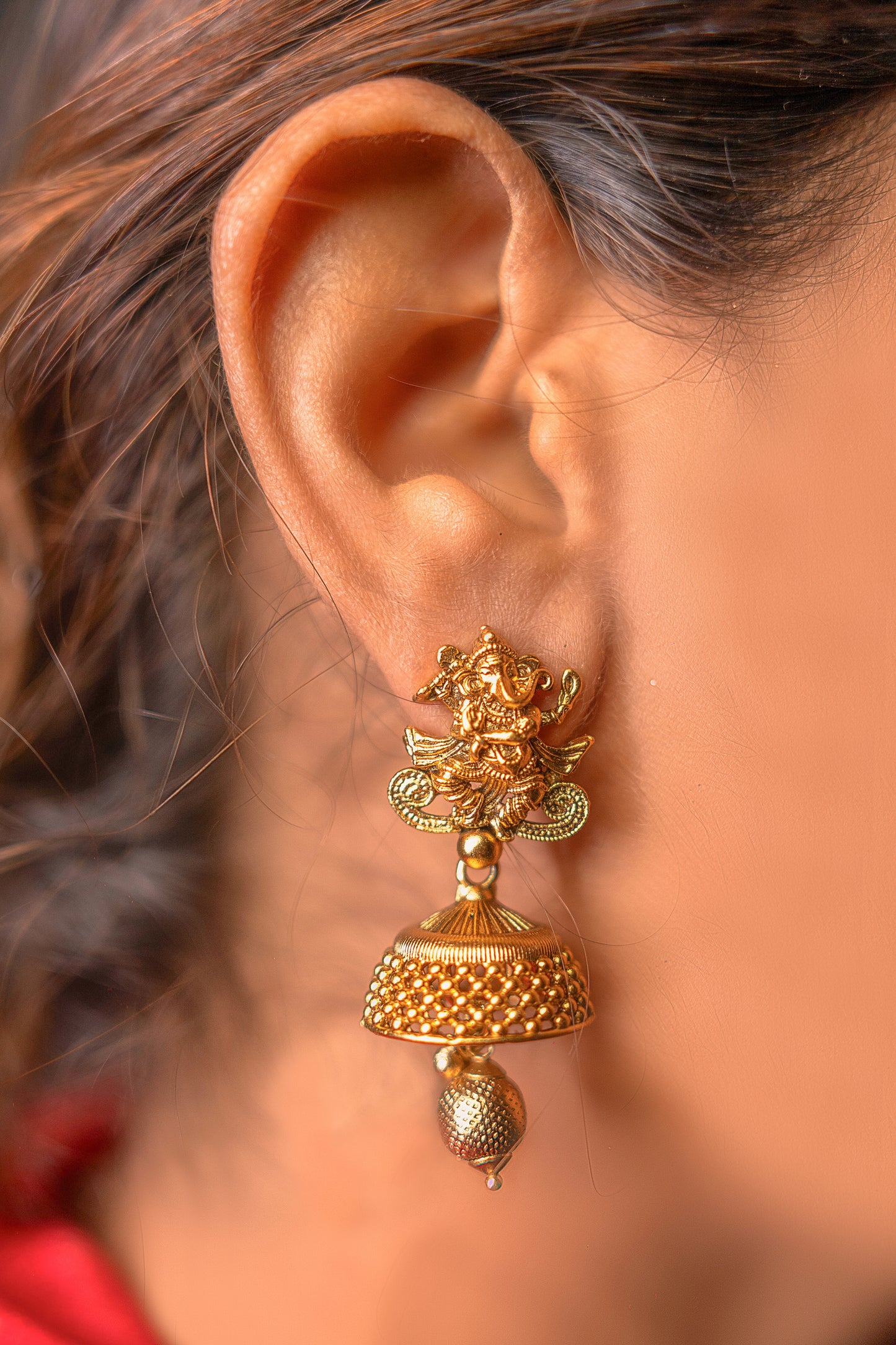 Ganesha Resurgence Padmavati Golden Earrings